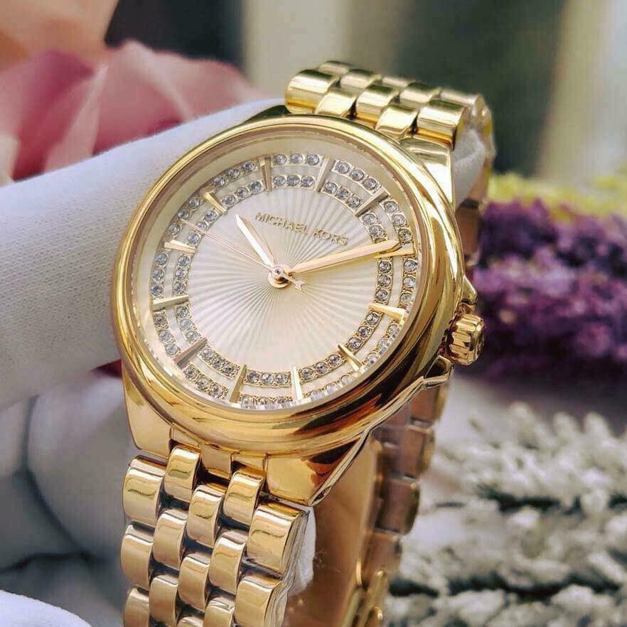 Đồng hồ nữ Michael Kors Mk3421 Camille Gold - Máy Quartz Japan - Kính cứng - Dây thép không gỉ