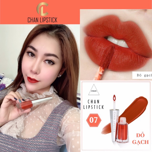 ? ? Son kem lì Chan lipstick - tặng kèm son dưỡng tái sinh làm hồng môi ? ?