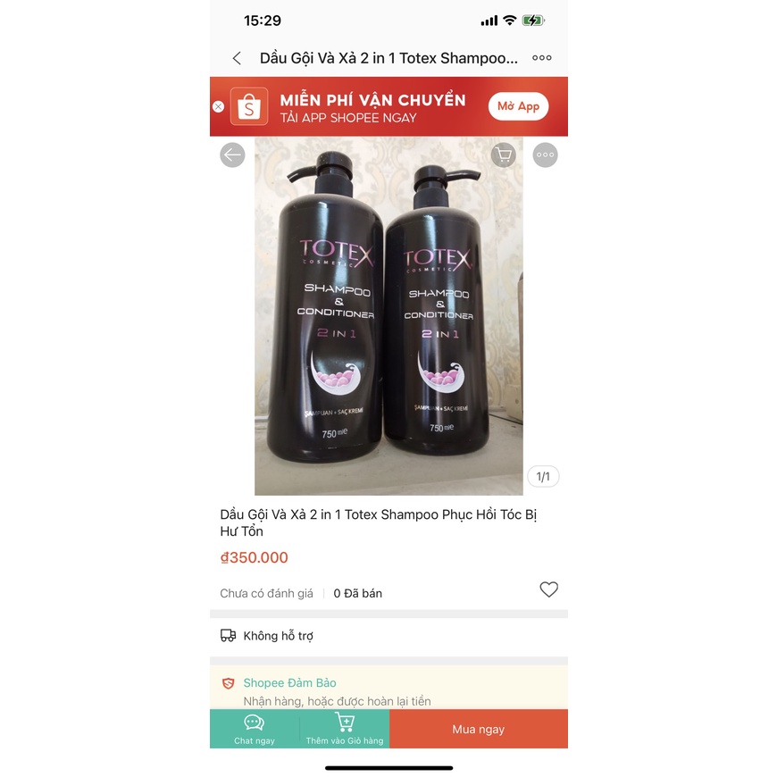 [ĐỌC KỸ MÔ TẢ] Dầu gội xả phục hồi cao cấp Totex Shampoo + Conditioner 750ml (Thổ Nhĩ Kỳ)