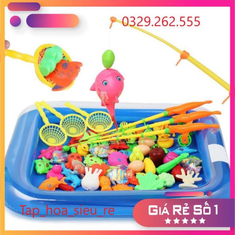 (Rẻ Vô địch) Bộ câu cá phao kém giỏ đựng siêu đáng yêu – đồ chơi vận động tại nhà cho bé