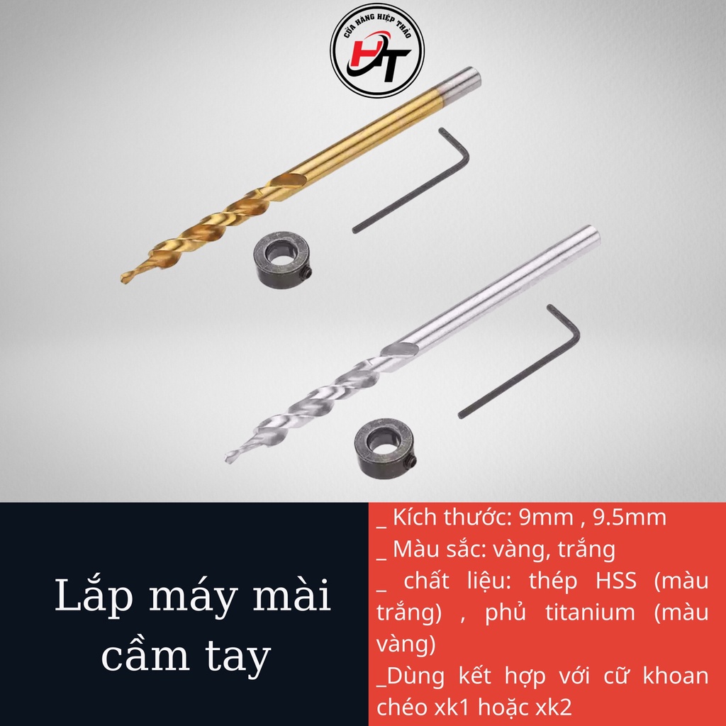 Mũi khoan chéo gỗ dùng cho bộ cữ khoan xiên 9 mm và 9,5 mm loại tốt MKC