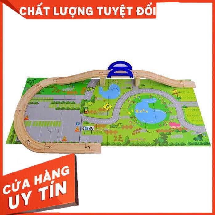 Mô hình Đồ chơi Đoàn Tàu Lượn-Thành Phố bằng gỗ