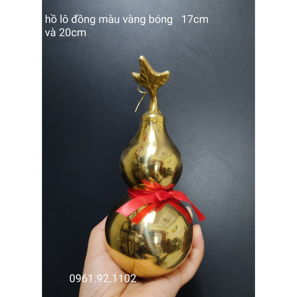 ( giá rẻ nhất ) Hồ Lô  16cm Phong  Thủy bằng Đồng Thật vàng bóng nguyên chất