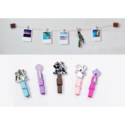 Kẹp ảnh GOT7 ITZY MAMAMOO KAG37 combo 5 kẹp kèm dây treo 1m5 idol kpop