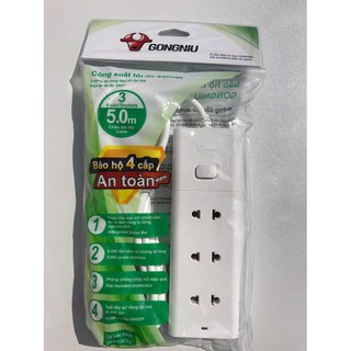 Ổ cắm điện gongniu cao cấp -3 ổ 1 công tắc- gnvn-v1030-50