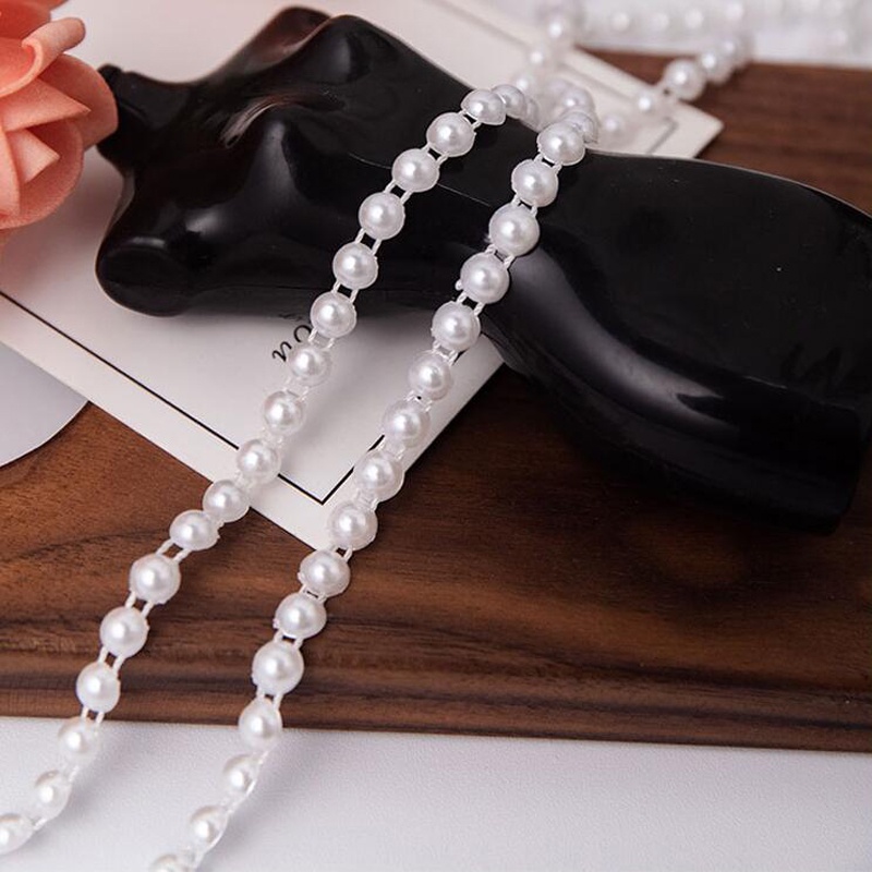 3y Vải Ren Thêu Đính Hạt Ngọc Trai Thủ Công Trang Trí Giày / Nón Mới diy