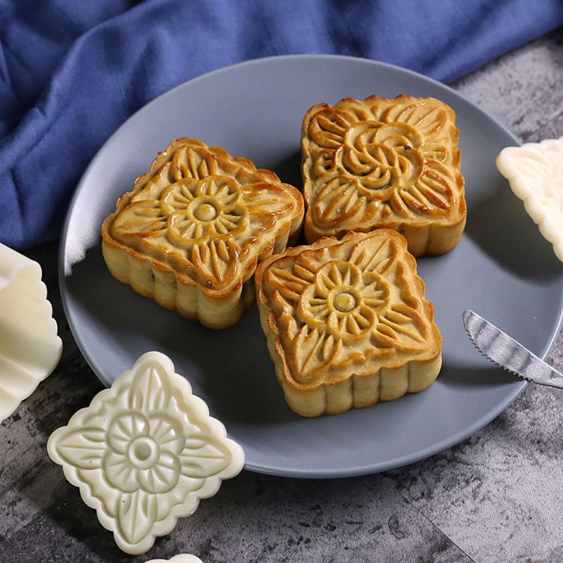 Khuôn Làm Bánh Trung Thu / Mặt Trăng / Bánh Trung Thu 6 Ngăn Hình Vuông 50g Diy
