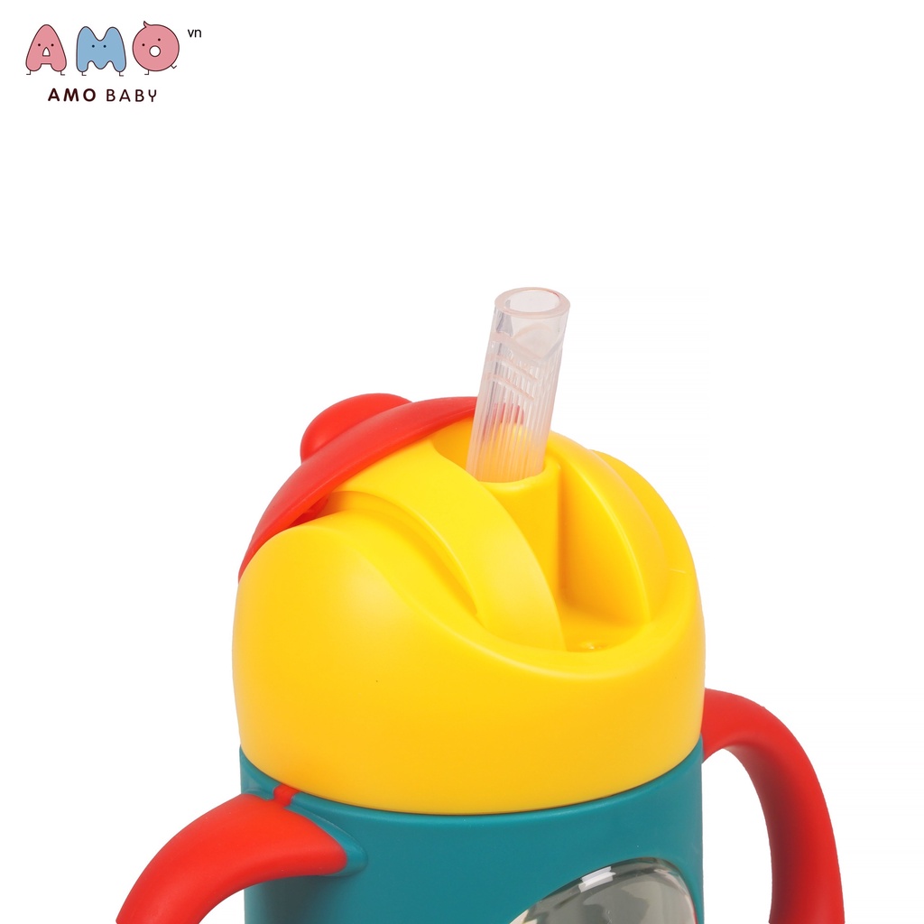 Bình tập hút cho bé - chất liệu PPSU AMOBABY 240ml - sản phẩm chính hãng