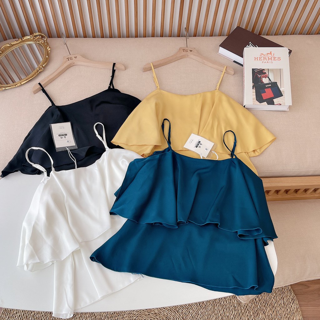 ÁO 2 DÂY NỮ LỤA BÈO 2 TẦNG TIỂU THƯ NHẸ MÁT A135 | BigBuy360 - bigbuy360.vn