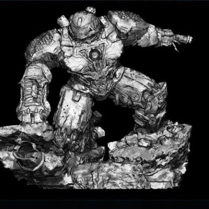 Mô Hình Tony Stark Iron-Man Hulk Buster Marvel Bằng Chất Liệu Nhựa Resin - Cao 22 cm