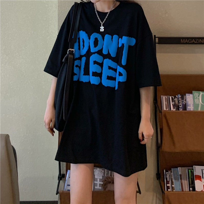 Áo Thun Plus Size Form Rộng In Chữ Phong Cách Hàn Quốc Cho Nữ