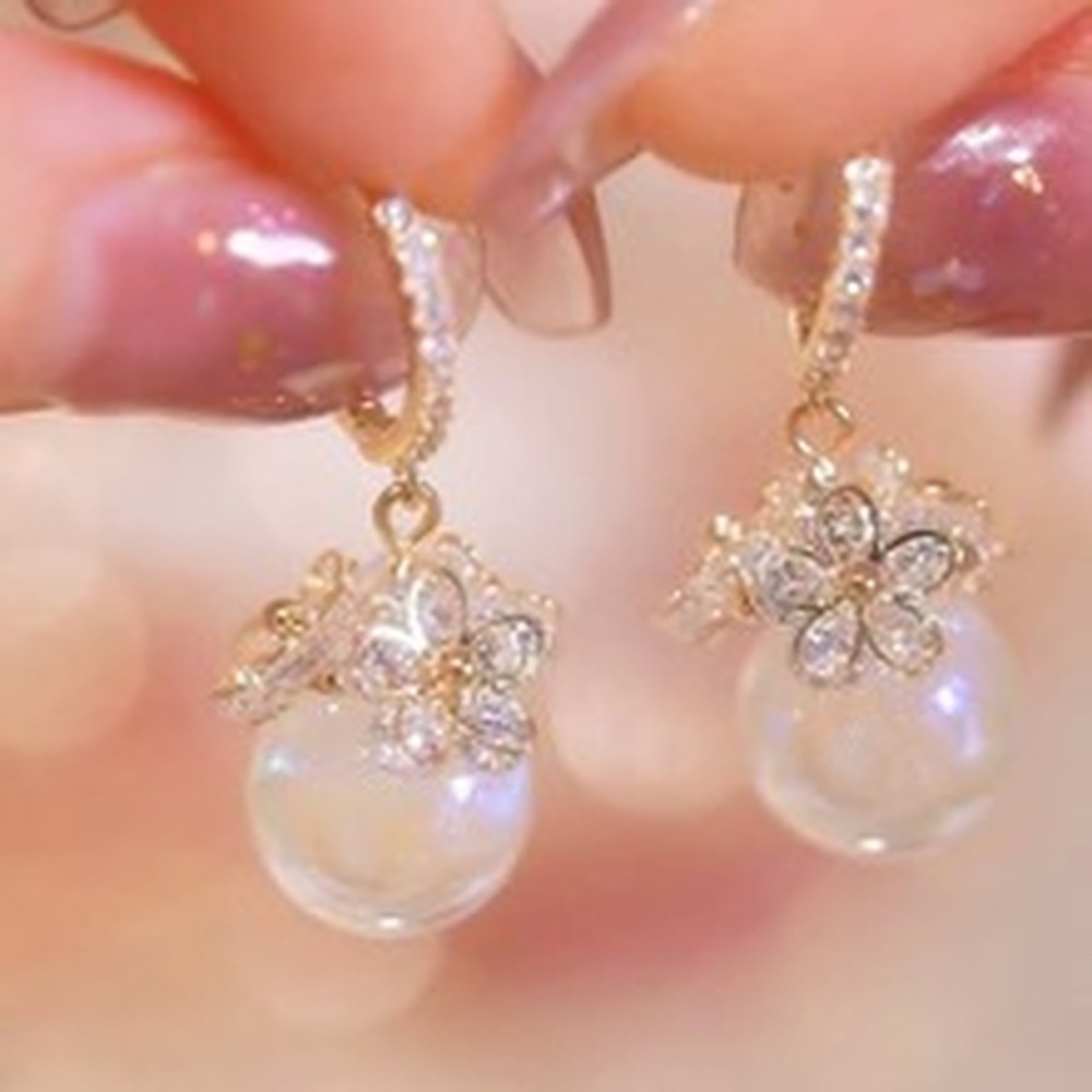 Hoa Tai Đính Đá Zircon Nhiều Màu Sắc Thời Trang Mới