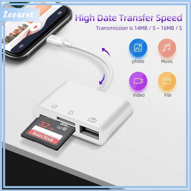 Đầu Đọc Thẻ Nhớ Zevaret Type-c/Android/SD/TF Đa Năng