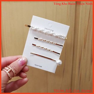 Set Kẹp Tóc Ngọc Trai 4 Chiếc