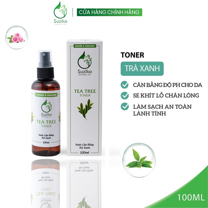 Nước toner cân bằng trà xanh Suziko , giúp nuôi dưỡng hiệu quả cho da 100ml