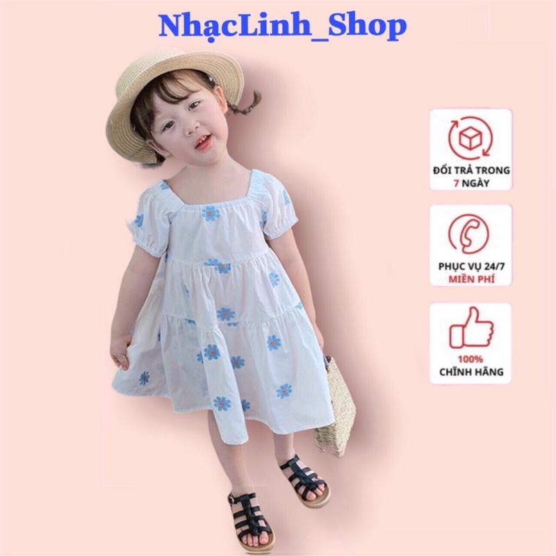 Đầm Bé Gái In Hình Hoa Hướng Dương Chất Mềm Mại Thoáng Mát