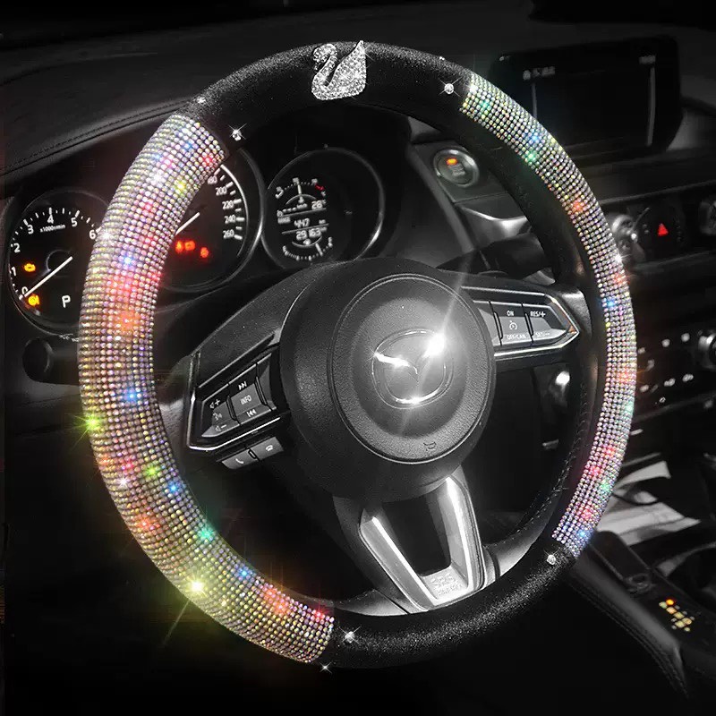 Bọc vô lăng ô tô Da cao cấp Hoa Trà , Vương Miện , Thiên Nga - Bọc vô lăng xe hơi cao cấp