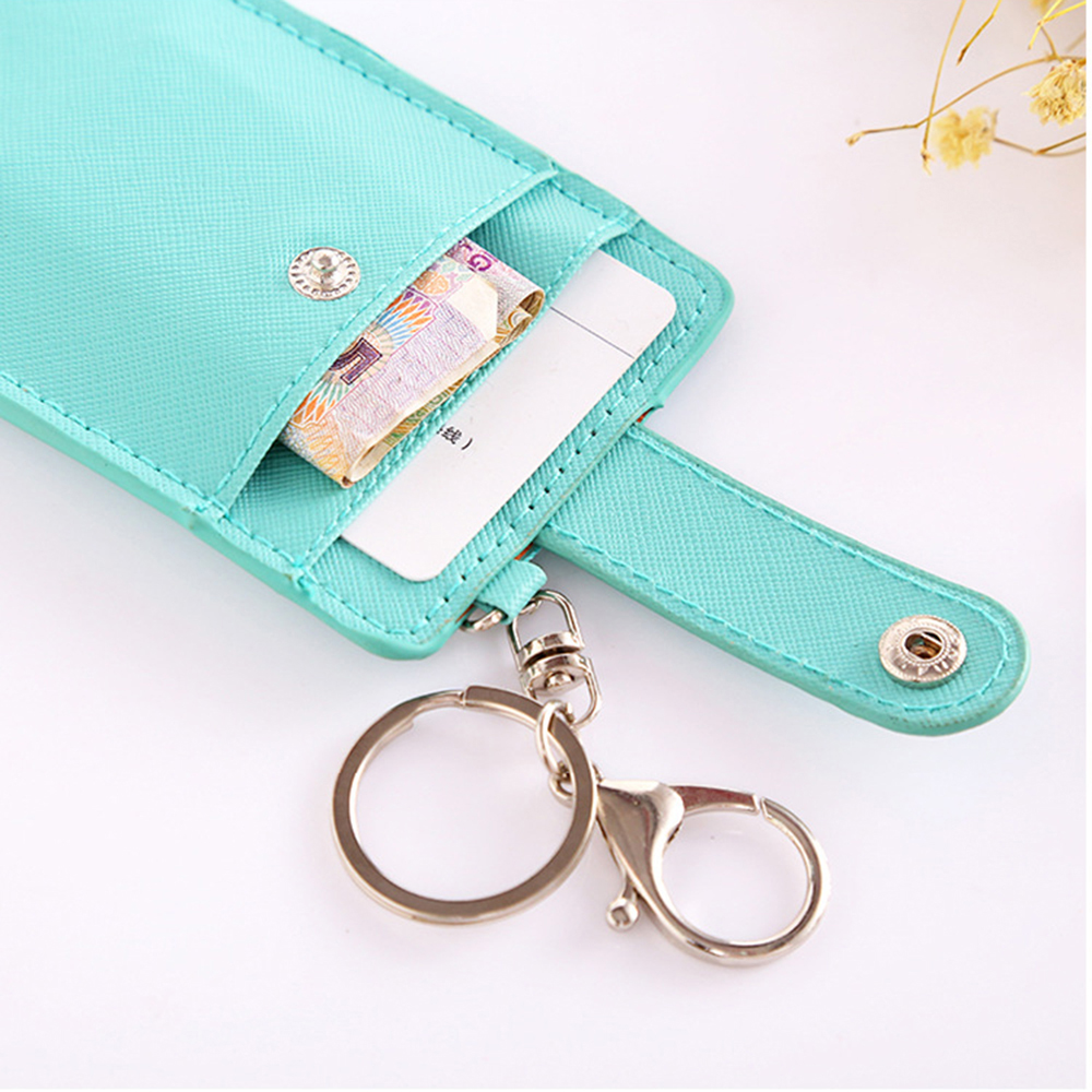 NEEDWAY Portable Office Supply ID Card with Keyring Bank Card Card Holder