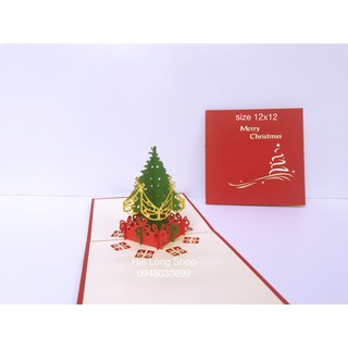 Cây Thông 4  ( hàng rào 1 )  - Noel  - Thiệp 3D