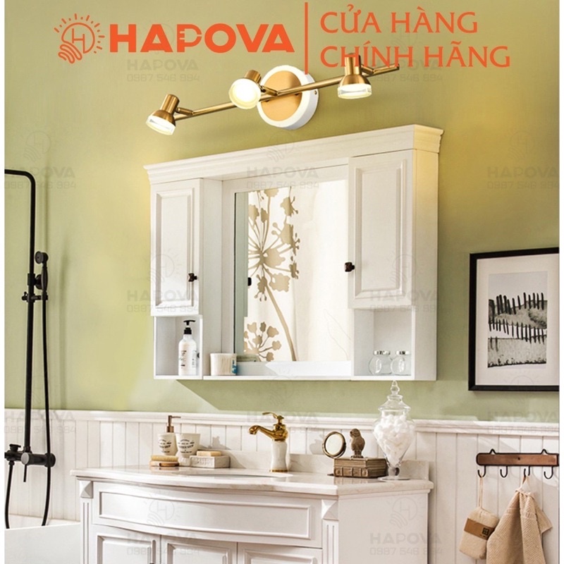 Đèn soi tranh, đèn chiếu tranh 1 quả mạ vàng HAPOVA XAKIA 7412/1