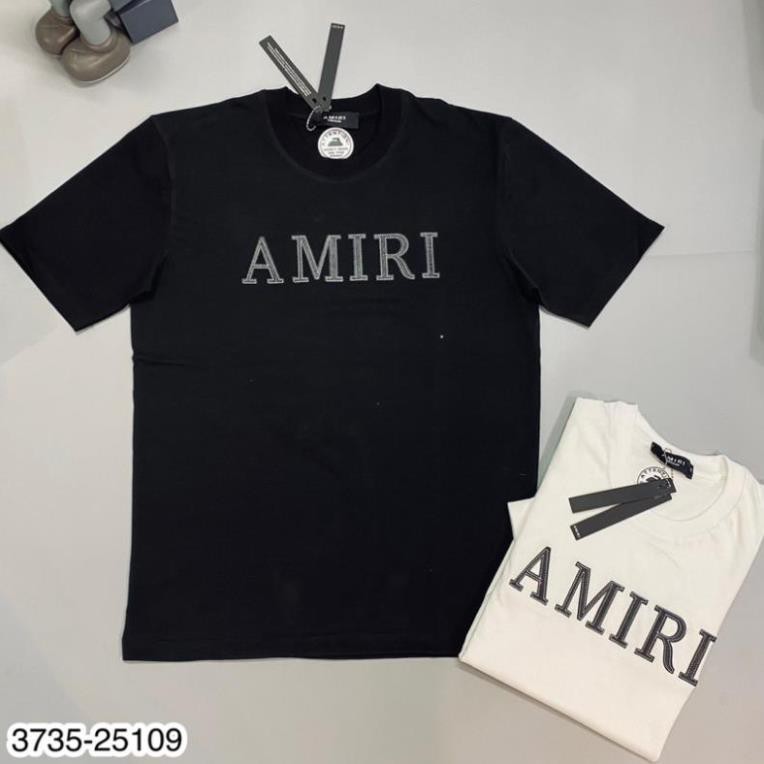 Áo phông Nam Thêu Chữ AMIRI Cao Cấp - Áo Phông cổ tròn AMIRI Chữ Da