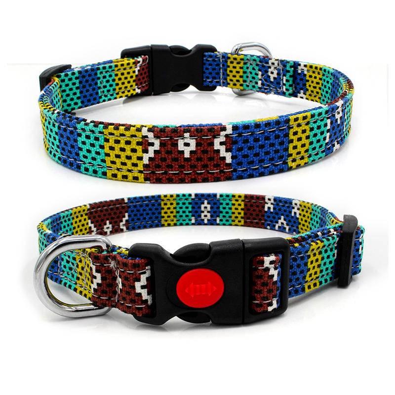 Vòng Cổ Vải canvas In Họa Tiết Phong Cách Bohemian Chống Vỡ An Toàn Cho Thú Cưng