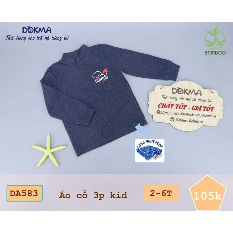 [Dokma] Áo cổ 3p Kid DA583 in hình thú