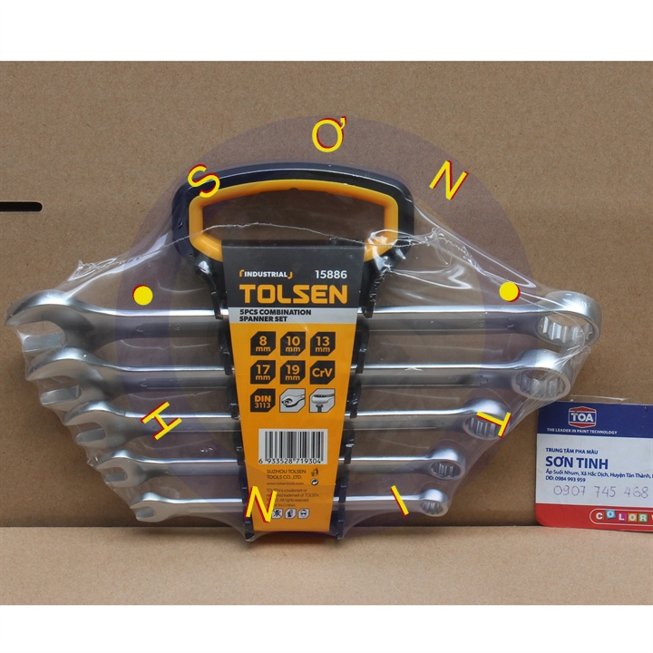 BỘ 5 CỜ LÊ VÒNG MIỆNG (8, 10, 13, 17, 19MM) TOLSEN 15886