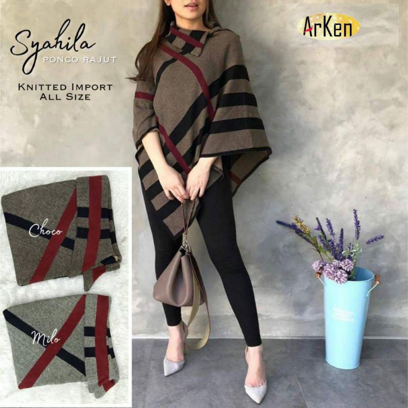 Áo choàng dệt kim Syahila nhập khẩu