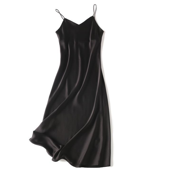 Đồ ngủ Hai Dây Dáng Chữ A Vải Satin Hở Lưng Gợi Cảm Cho Nữ