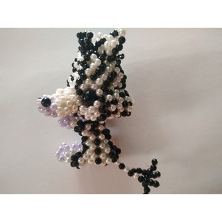 Móc khóa hạt cườm ngựa vằn 3mm