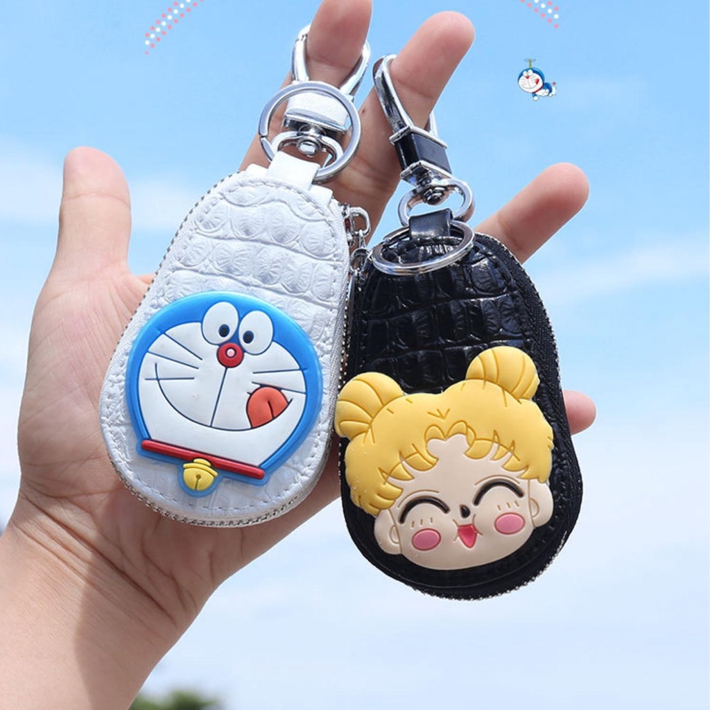 Bao da bọc chìa khóa xe ô tô thông họa tiết hoạt hình dễ thương