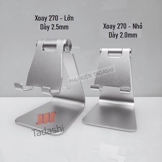 Giá Đỡ Điện Thoại, Máy Tính Bảng Kim Loại Nguyên Khối Để Bàn Tiện Dụng, Xoay 270 Độ, Chắc Chắn, Không Lật.