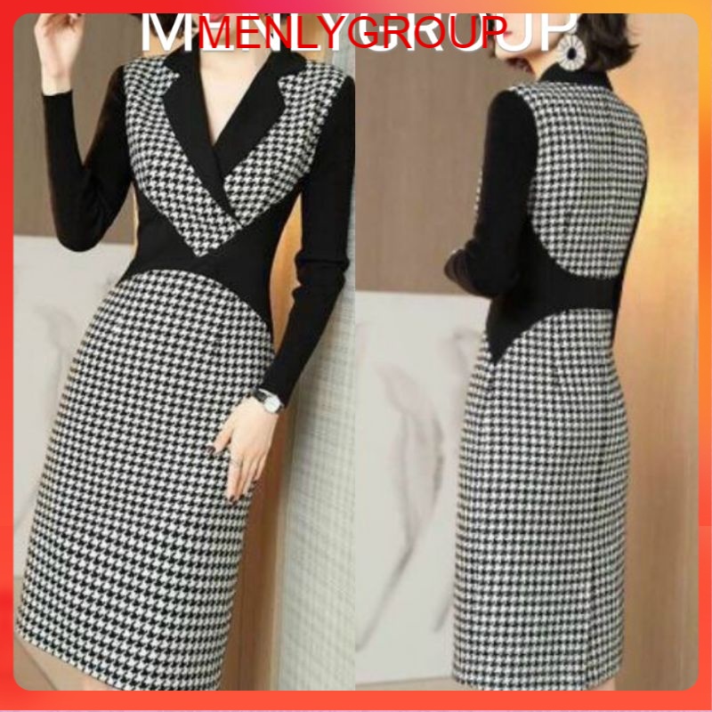 ĐẦM BODY CARO CỔ VEST CAO CẤP ( HÀNG NHẬP )