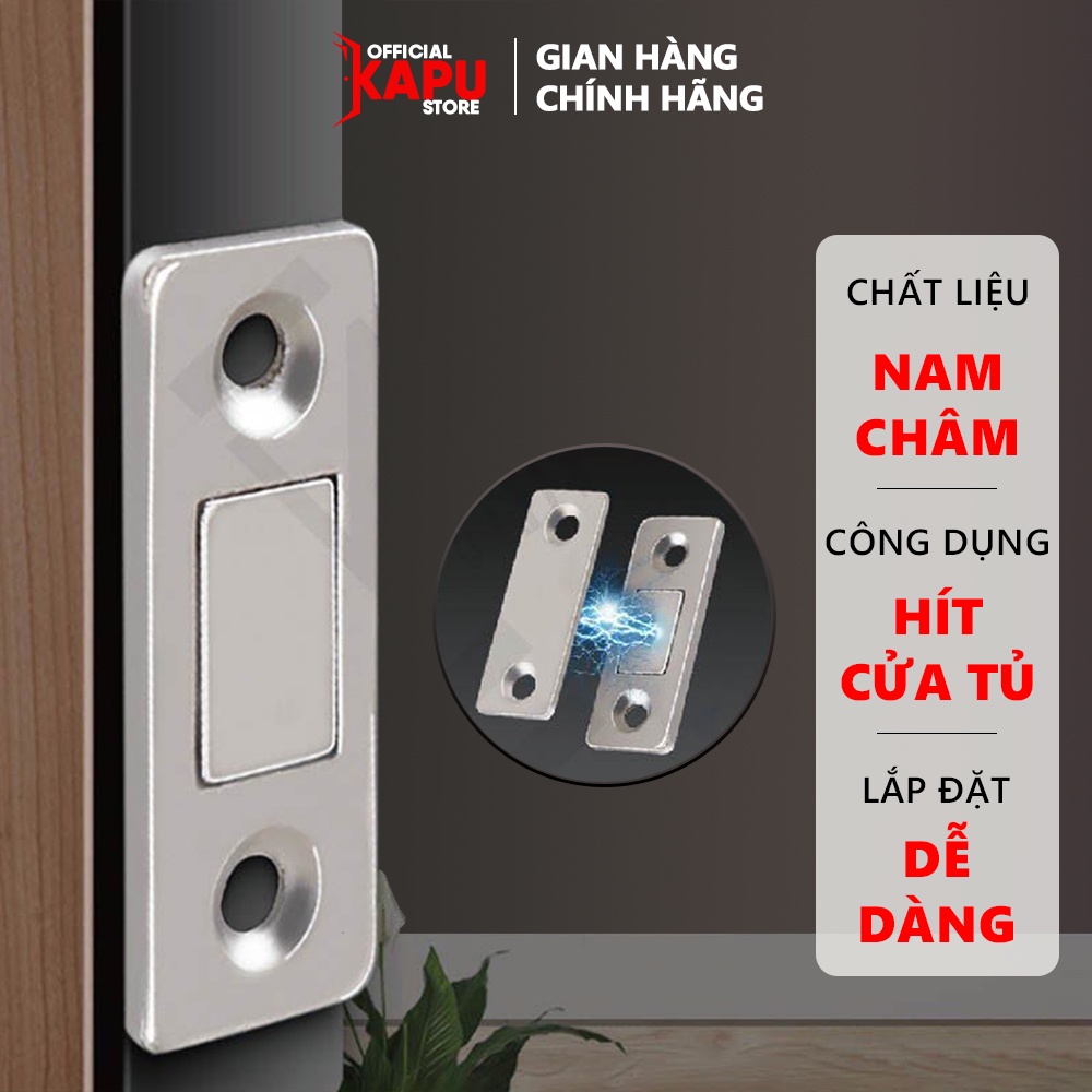 Hít nam châm cửa tủ, miếng thép giữ chặt cửa không tự mở