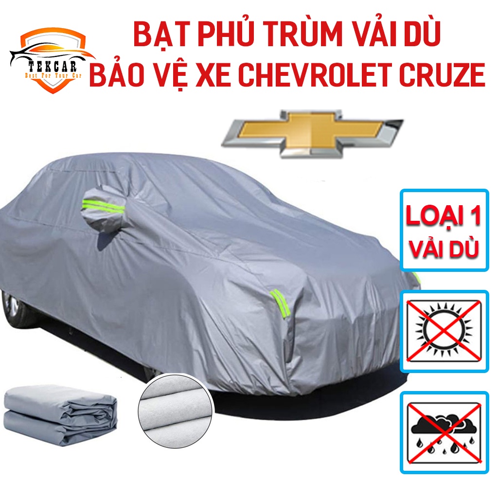 [CHEVROLET CRUZ] Bạt vải dù phủ trùm kín bảo vệ xe ô tô Cruz chất liệu vải dù oxford cao cấp , áo trùm, bạt phủ xe 7 chỗ