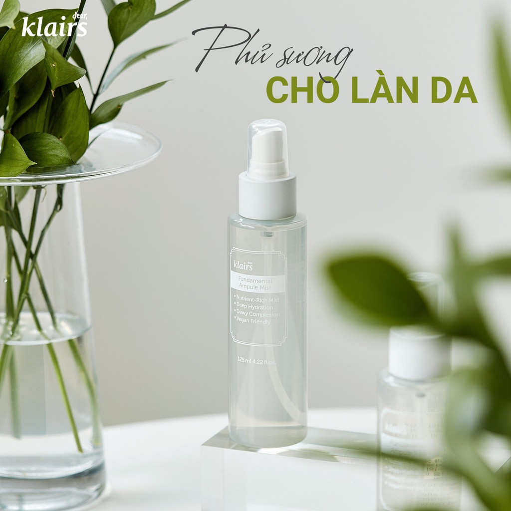 Xịt Khoáng Dear, Klairs Fundamental Ampule Mist 125ml