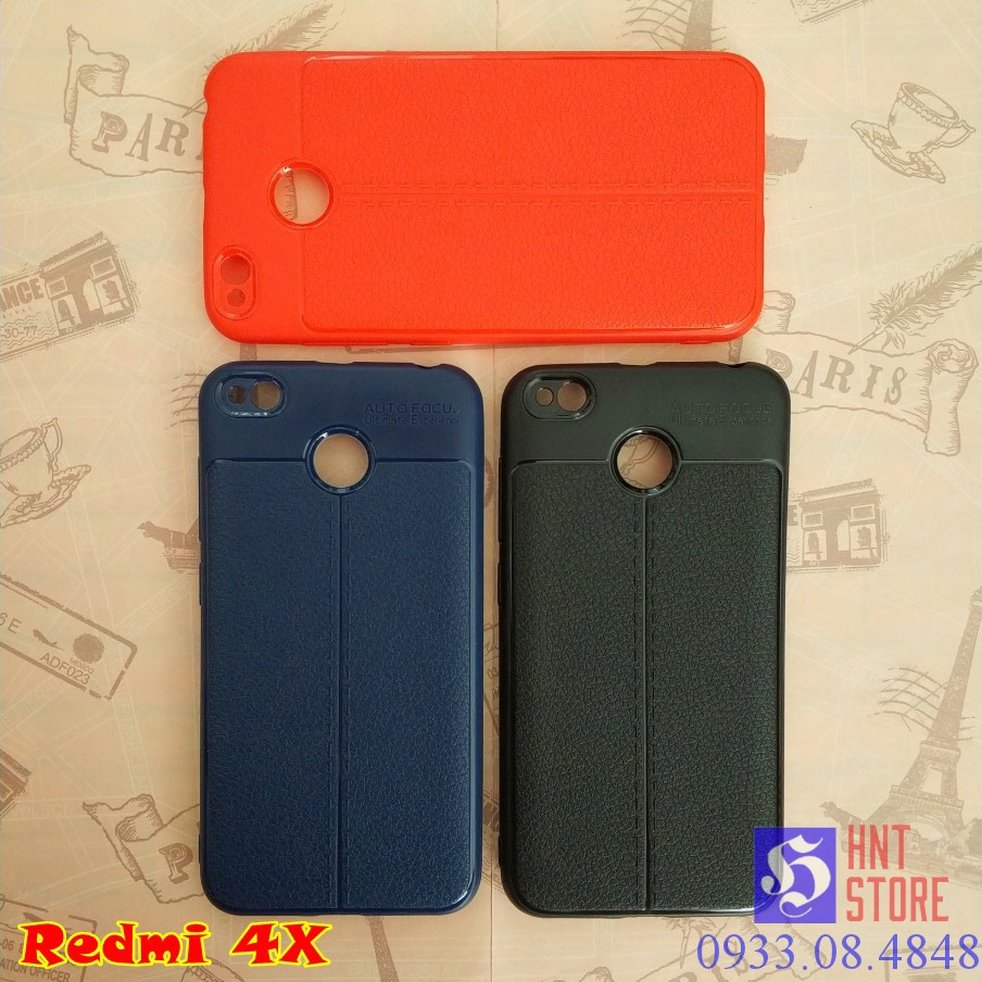 ỐP LƯNG XIAOMI REDMI 4X - CAO SU GIẢ DA