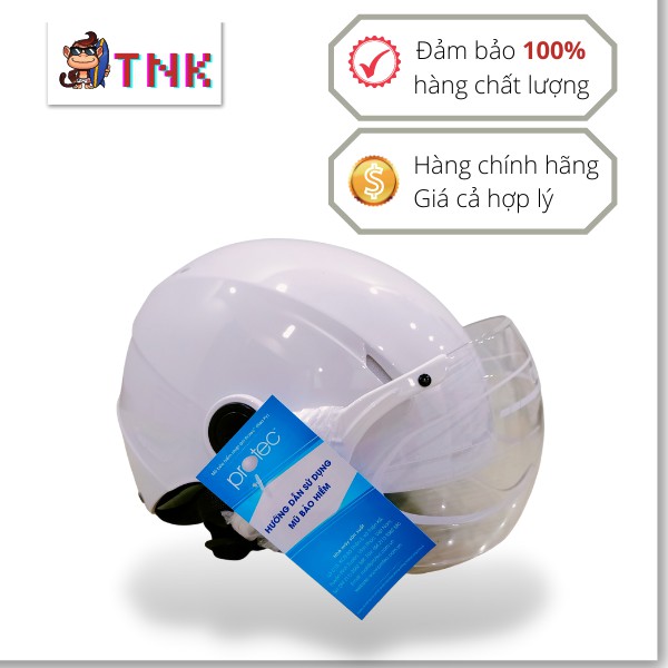 Mũ bảo hiểm Protec Helmets CHÍNH HÃNG Màu trắng CÓ KÍNH chống C OVID