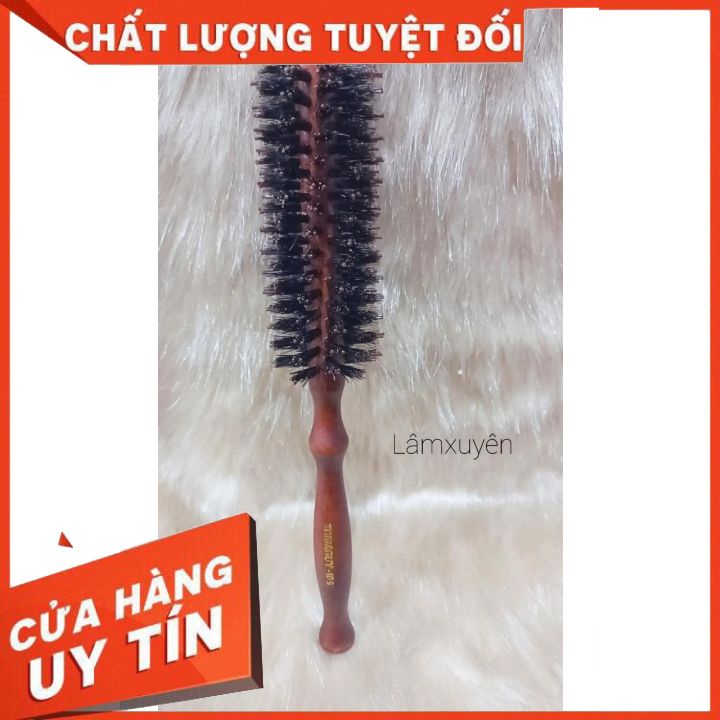 LƯỢC TRÒN SẤY TÓC TẠO KIỂU CÁN GỖ cao cấp bắt tạo lọn phồng tóc
