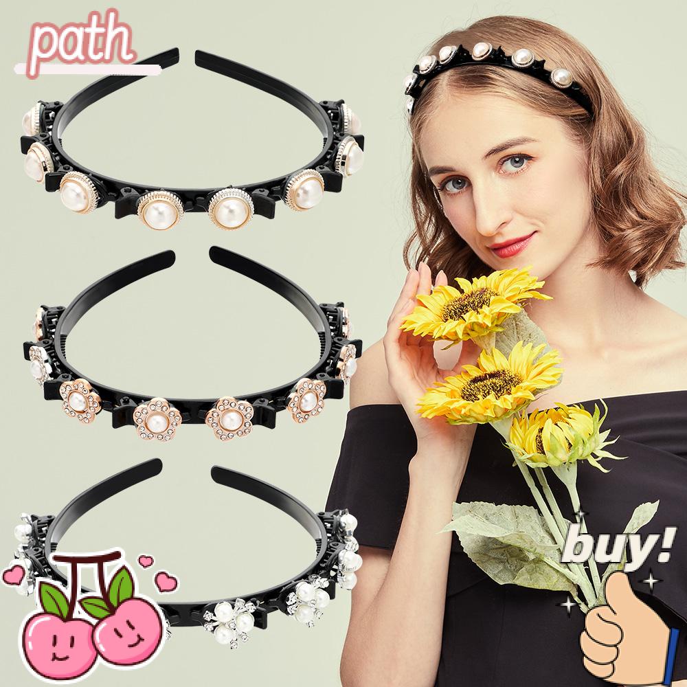 1 Kẹp Tóc Hai Lớp Dạng Xoắn Đính Ngọc Trai