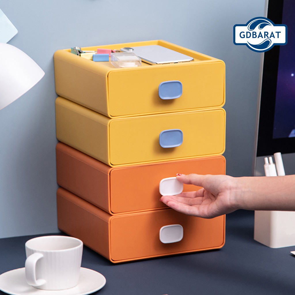 (Hàng Mới Về) Hộp Đựng Mỹ Phẩm Để Bàn Có Ngăn Kéo Tiện Dụng