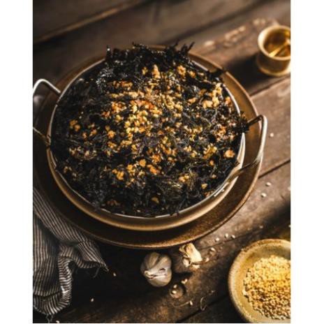 Rong Biển Cháy Tỏi - rong biển snack Hũ PET 200 GRAM_ăn vặt_bánh kẹo_online