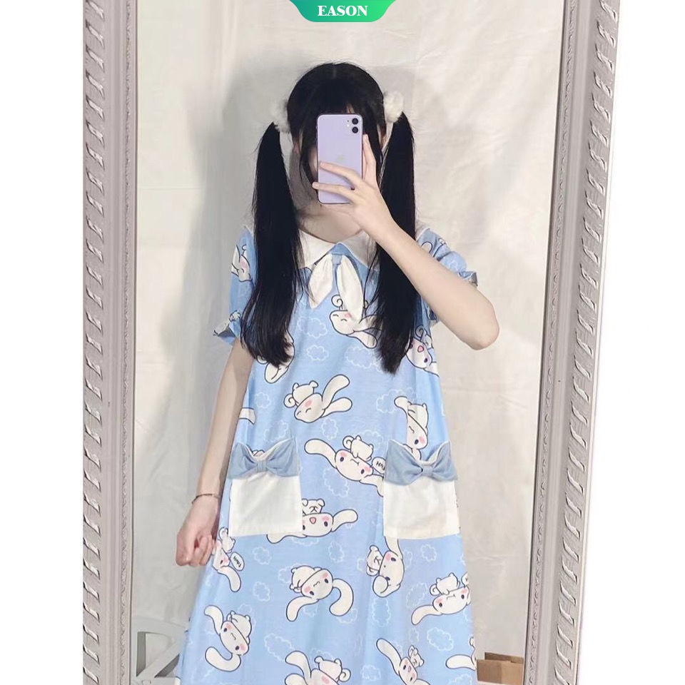 Hoạt Hình đồ ngủ Dáng Rộng In Hình Chú Chó Cinnamoroll Dễ Thương Thời Trang Mùa Hè Cho Nữ