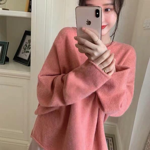 Áo len cổ tròn form suông QC