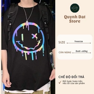 Áo phông cổ rộng unisex phản quang