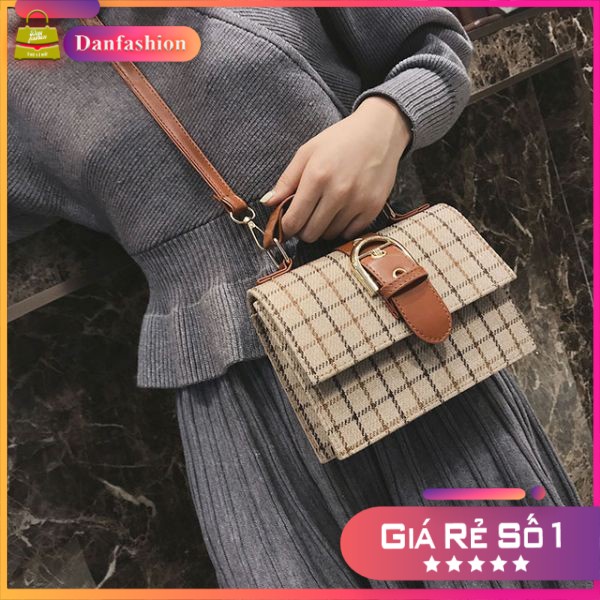 [GIẢM GIÁ] Túi đeo chéo caro xinh xắn Danfashion