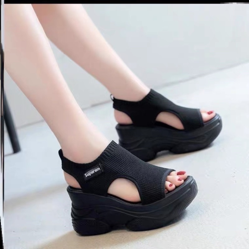 Sandal đế xuồng, sandal đế bằng cao 8cm⚡️ANDU STORE⚡️