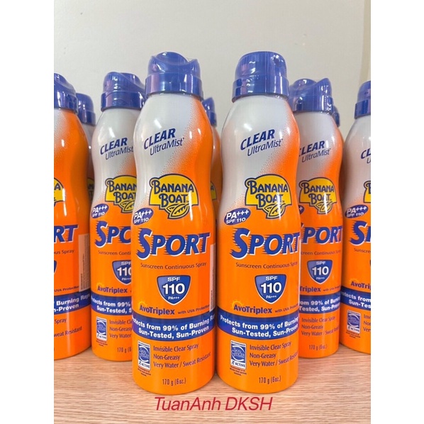 [USA] - Bình xịt chống nắng Banana Boat Sport thể thao SPF100 170g - Hàng chính hãng DKSH Việt Nam