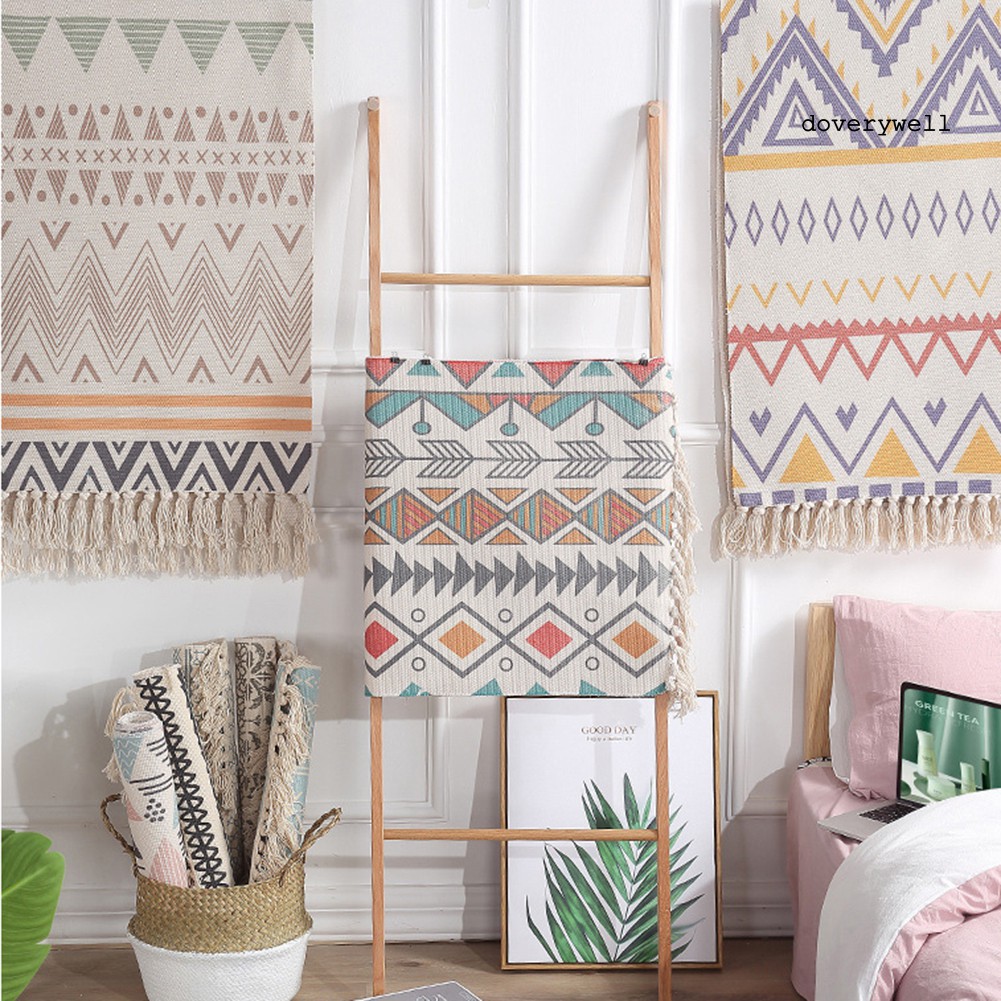 Thảm Trải Sàn Làm Từ Cotton Trang Trí Chống Trượt Phối Tua Rua Dễ Thương